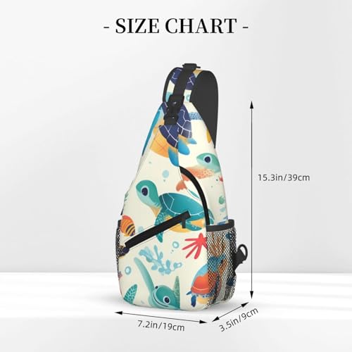 Cross Chest Bag Diagonally - Quality, Durable, and Spacious Shoulder Bag for Men and Women sea turtles Prints2