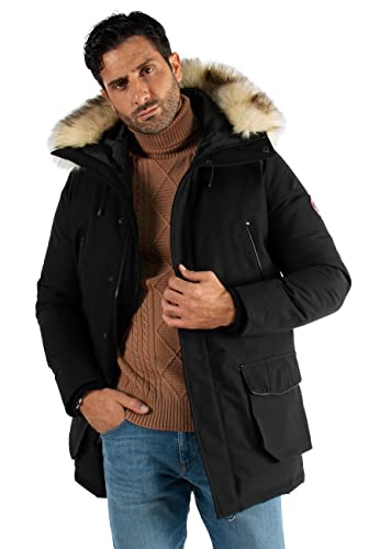 Paragoosse Mario Abrigo Parka cálido invierno hombre Negro M