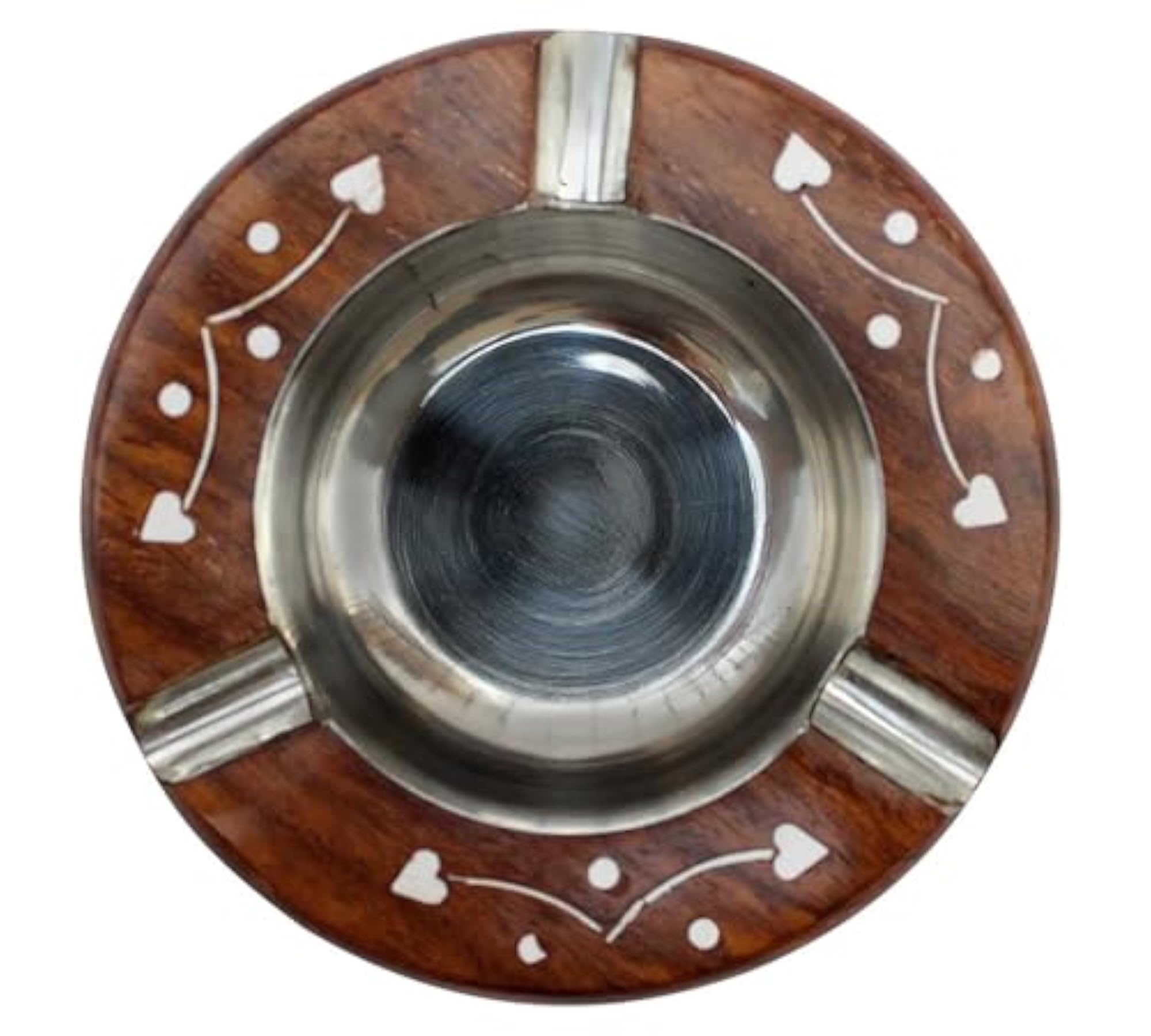 Vintage Wooden Circular Ashtray