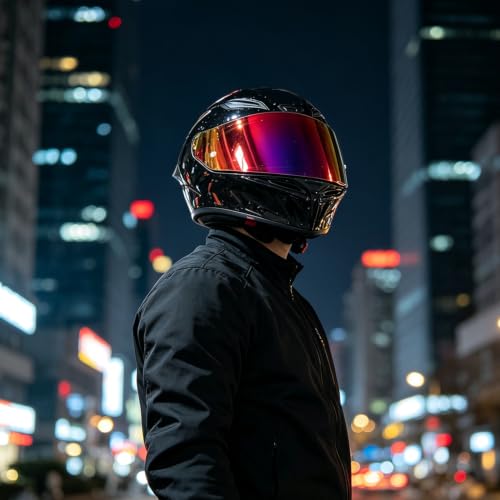 Image of PSLER RF-1400 Visor - CWR-F2R Face Shield Helmet Visor Motorcycle Helmet Shield Accessories Replacement for RF 1400 CWR-F2R NXR2 Z8 X15,Deep Purplish Red