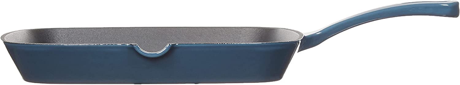 Cuisinart Chef classique en fonte émaillée 9–1/10,2 cm Grill Carré 9-1/4-Inch Provencal Blue