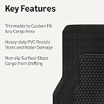 Amazon Basics Cargo Liner Floor Mat, All Weather Trunk Protection, Trimmable to Fit, Black