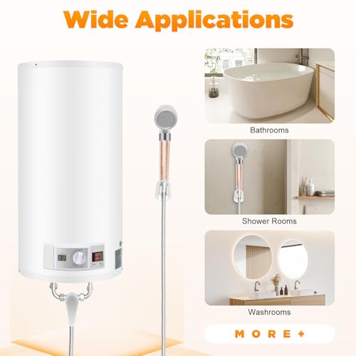 Scaldacqua istantanea da 2000 W, scaldabagno elettrico da 80 l, montaggio a parete, scaldabagno con schermo a LED, 77 – 167 ℃, regolabile per cucine, bagni e hotel, ecc - 8