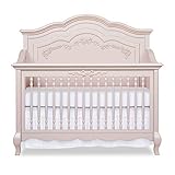 Evolur Aurora 5-in-1 Convertible Crib, Blush Pink Pearl 58x32x54 Inch (Pack of 1)