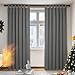 Produktbild Deconovo Vorhänge mit Schlaufen, Hellgrau, 140 x 220 cm (Breite x Höhe), 2 Stück, Verdunkelungsvorhänge, aus Polyester, für Schlafzimmer, Wohnzimmer und Küche