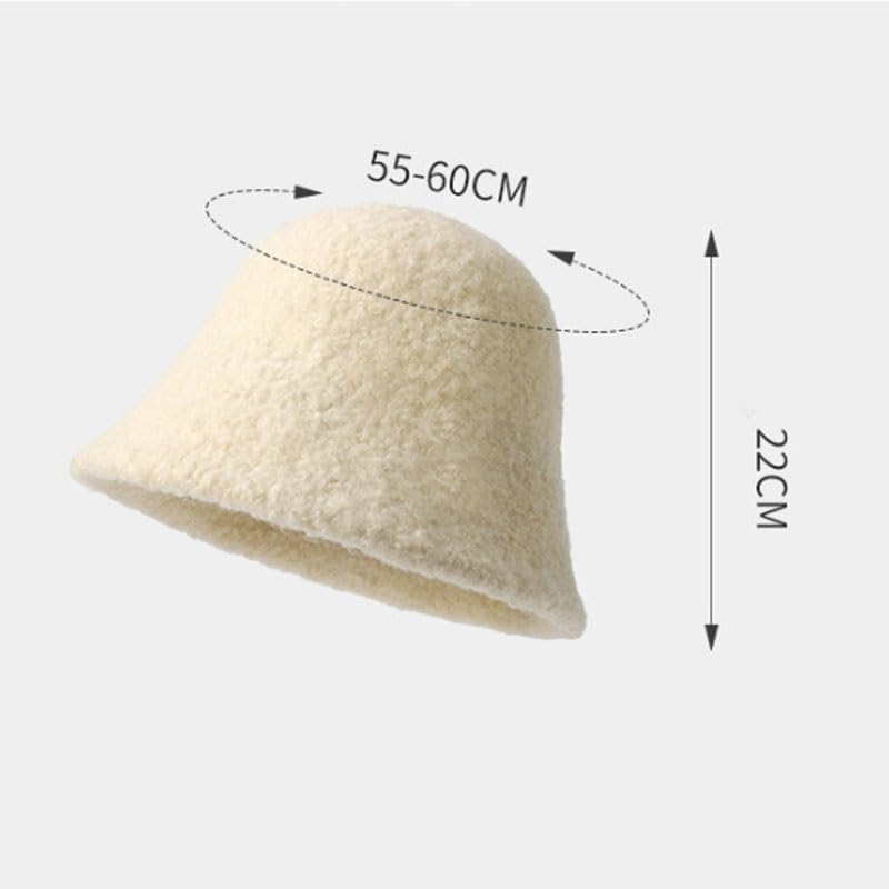 Knitted Lambskin Warm Versatile Fisherman's Hat Windproof Ear Protecting Bucket Hats