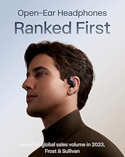 SHOKZ New OpenFit 2+ Open-Ear Headphones, Dolby Audio Enabled, Comfortable Earbuds with Soft Ear Hooks, 48H Playtime, IP55 Water-Resistant, USB-C Fast Charging, Wireless Charging, Carrying Bag,Black