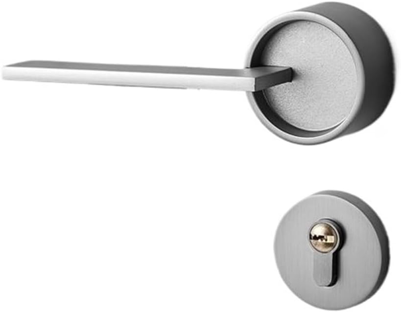 Silent Door Lock Bedroom Door Handle with Lock Indoor Door Handle Lock Cylinder(Yellow Bronze)