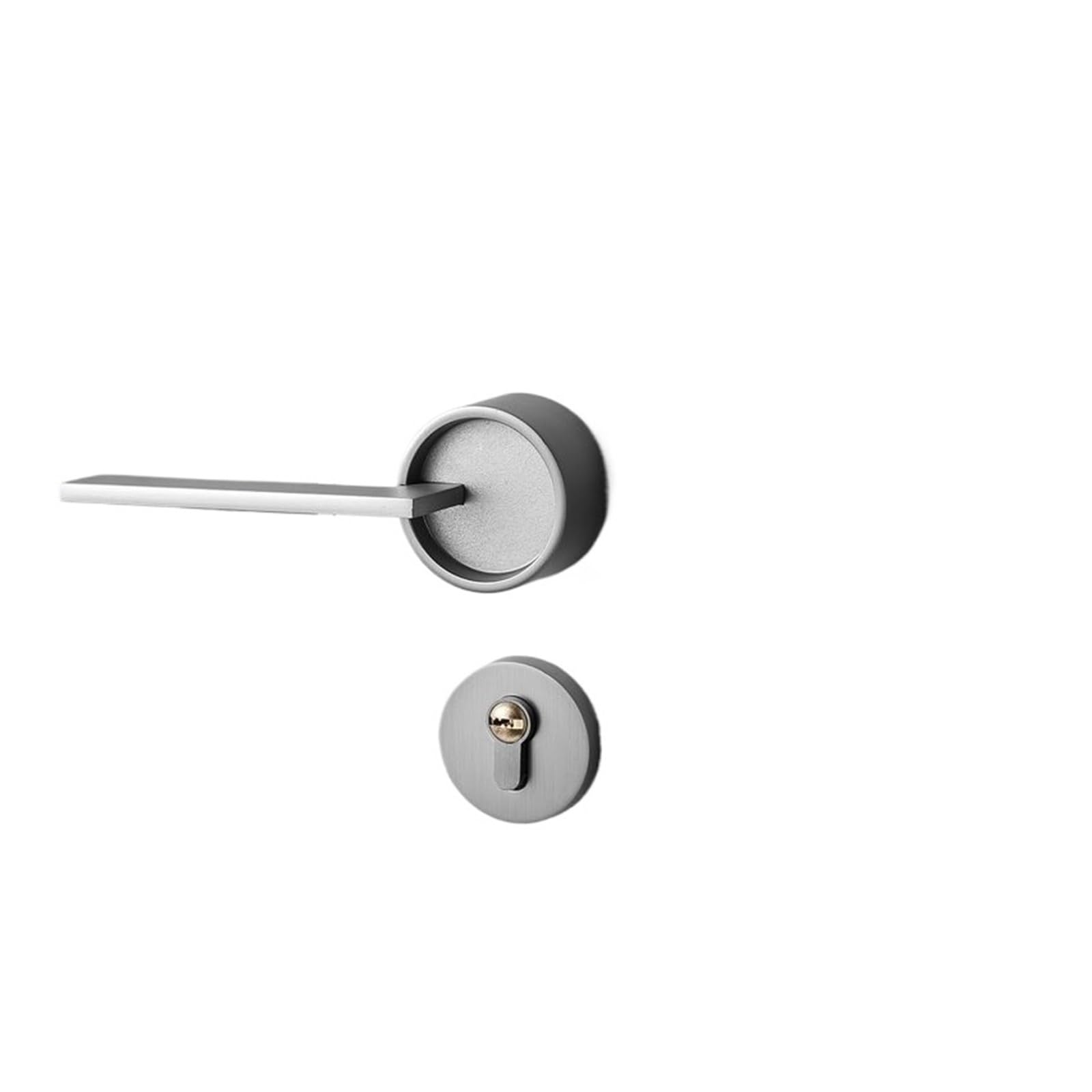 BSAXITHZB Silent Door Lock Bedroom Handle with Indoor Cylinder(Silver)