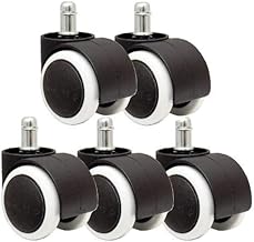 PP Chair Wheel for Universal Standard Size Revolving Chairs (Set of 5, Black, Only Wheel) (White Black, Only Wheel)