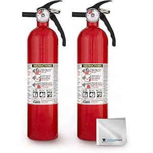 Kidde FA110 Multipurpose Fire Extinguishers 2 Pack – Red, (Rating 1-A:10-B:C) Includes Wholesalehome Cleaning Cloth