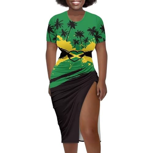 Image of Short Sleeve Dress for Women,Sexy Bodycon Dress,Plus Size Slit Dress,String Design s-4xl