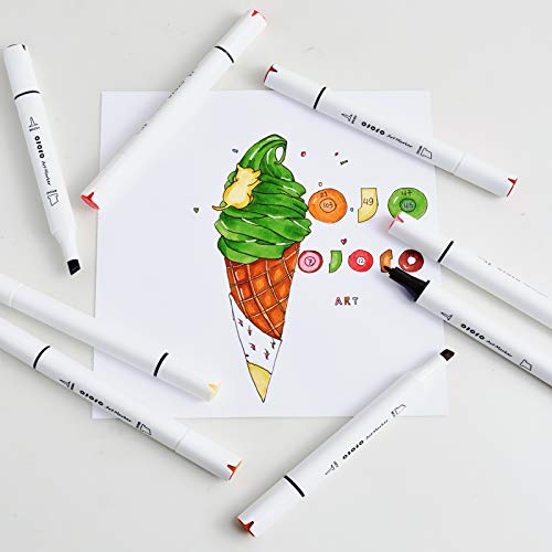 Skin Tone Alcohol Markers, Flesh Colors Dual Tip Art Marker Pens,Professional Permanent Drawing Markers For Artist Sketching, Portrait,Comics,Anime,Manga Drawing Coloring (60 Include 12 Skin Tone) #TOP7