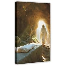 Kroey Victory in Jesus Poster, Coming Back Variant, Christian Art, Resurrection, Empty Tomb, Easter, Risen Lord Frame-style 12x18inch30x45cm