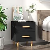 puraday Mesita de Noche Negro Mesillas De Noche Dormitorio Mesa De Noche Dormitorio Mesita De Noche Madera Cajonera Madera PequeñA Mueble Habitacion CóModa Dormitorio 40x35x47,5 cm