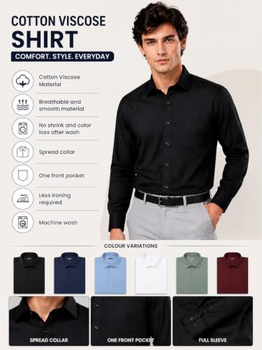 Image of Appel Touch Men's Cotton Blend Formal Shirt Full Sleeves