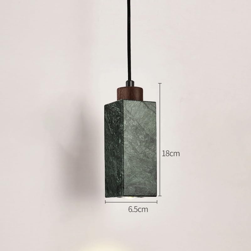Miniatura 4 de Lámparas colgantes verdes vintage, lámpara colgante de mármol natural nórdico, lámparas de araña de madera modernas para cocina, isla, comedor, sala