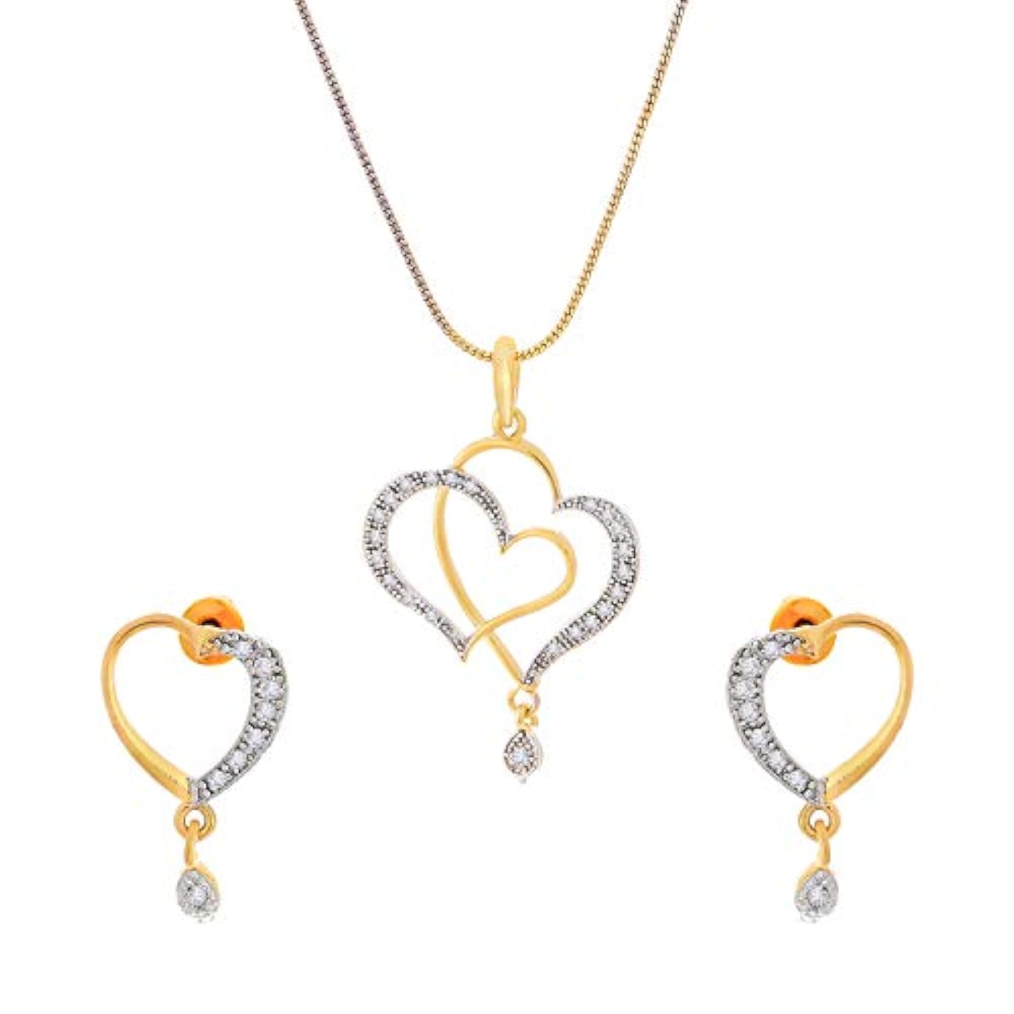 Heart Shape Ad Pendant Necklace Set & Big Size Pendant (Design 7)