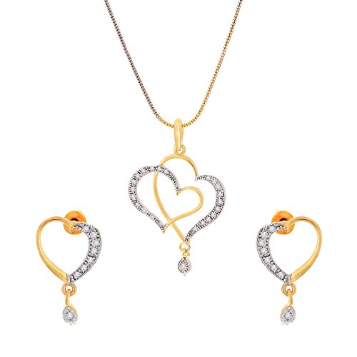 Heart Shape Ad Pendant Necklace Set & Big Size Pendant (Design 7)