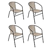 NORDIQ - Sillas Jardin Exterior - Silla Terraza Exterior - Pack de 4 Sillas...