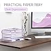 DALTACK 3 Tier Letter Tray Paper Organizer Mesh Metal Desk File Organizer for Home & Office, Light Purple