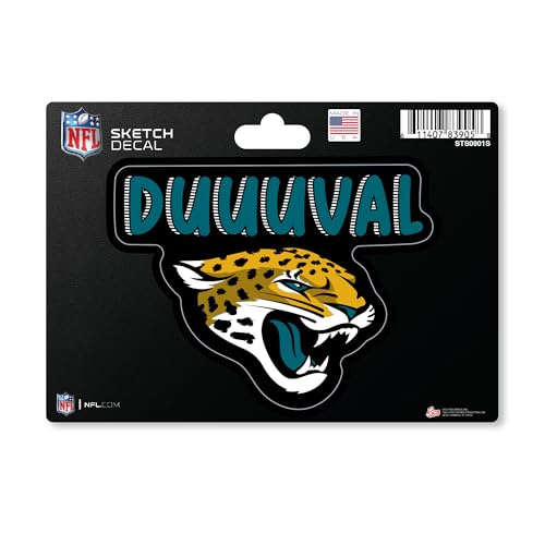 Rico Industries NFL Football Jacksonville Jaguars Sketch Look 4" X 6" Decal