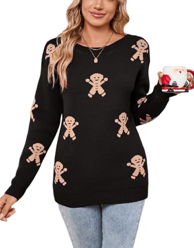 Image of Women's Pullover Sweaters Cute Multi-Hearts Knitted Casual Sweater