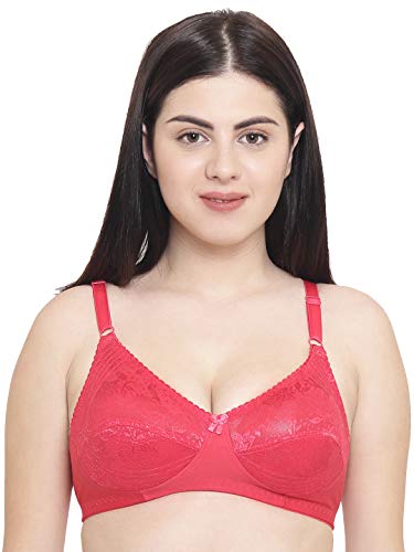 Image of Leading Lady Women's Cotton Non Padded Non Wired Bra (255 Orange 34C)