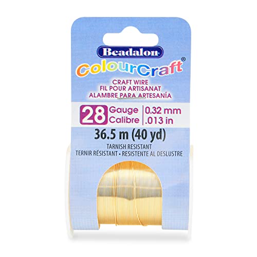 Hilo de cobre dorado Beadalon 28Ga maleable de 40yd para diseños de bisutería fina