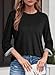 Dokotoo 3/4 Length Sleeve Spring Tops for Women 2026 Summer Fall Clothes Trendy Women's Tops Clothing Fashion T Shirts Outfits Work Business Dressy Casual Loose Blouses Ladies Basic Tee Black