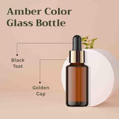 Image of Tattvalogy Amber Color Round Empty Glass Bottle With Black Dropper | For Essential Oils , Diy Skin Care , Cosmetics, Bottle | Refillable Travel Size Cosmetic Container | Set of 15 pcs - 100 ml Each