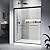CARVMPIN Shower Door - 44-48" W x 72" H Double Sliding Frame Shower Door with 1/4" (6mm) Tempered Glass - Adjustable with with Soft-Close?Matte Black?