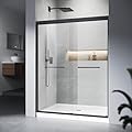 CARVMPIN Shower Door - 44-48" W x 72" H Double Sliding Frame Shower Door with 1/4" (6mm) Tempered Glass - Adjustable with with Soft-Close?Matte Black?