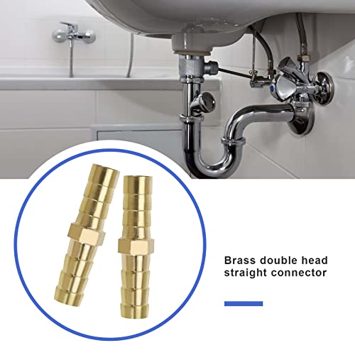 Create idea 8PCS 8mm Brass Barb Hose Fittings Straight Connector Coupler Splicer Mender Fuel Hose Joiner for Air Pipe Water Pipe Fuel Pipe Oil Pipe Accessories - Image 2