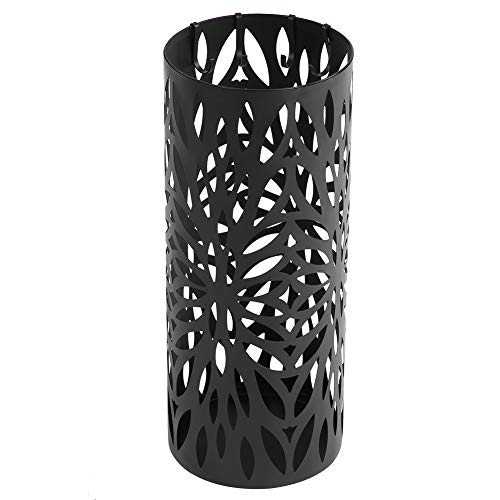 FAMKIT Paraplu houder, zwart ijzeren paraplu beugel standaard stok standhouder, paraplustandaard lange korte paraplurek vrijstaande houder voor stokken wandelstokken, met druppelbak 2 haken