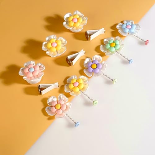 Image of Car Swinging Ornament Cute Flower Car Air Vent Clips Set,Car Accessories Essentials For Women For Cute Girl Car Interior Ornaments Car Decoration Decorative Accessories Car Gifts （8pcs）
