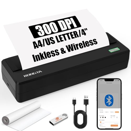 Inkless Portable Printer for Travel, Wireless Thermal Printer Support 8.5 x 11 inch A4/ US Letter,...