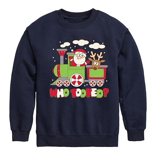 Instant Message - Who Tooted Christmas Train - Toddler & Youth Crewneck Fleece Sweatshirt