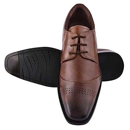 Image of LIBERTYZENO Mens Animal Print & Plain Genuine Leather Adults Lace Up Oxford Dress Shoes for Easter Gift