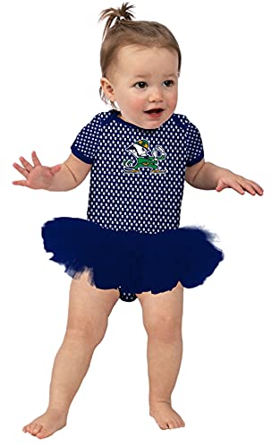 Image of Two Feet Ahead Newborn Baby Girl Bodysuit Creeper Polka Dot Tutu Skirt Dress College Licensed