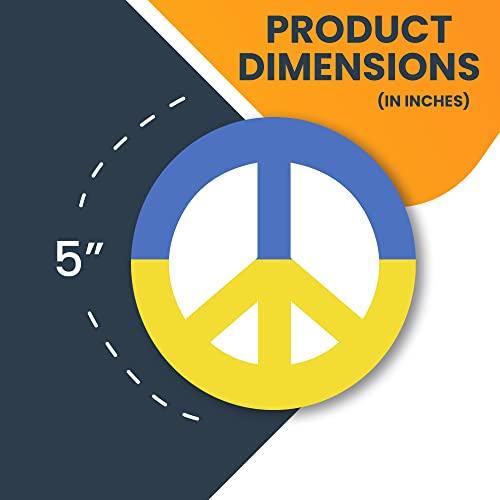 Image of Magnet Me Up Peace for Ukraine Option A Magnet Decal, 5 Inch Round, Heavy Duty Automotive Magnet for Car, Truck, SUV, Laptop, Lockers, or Any Other Magnetic Surface