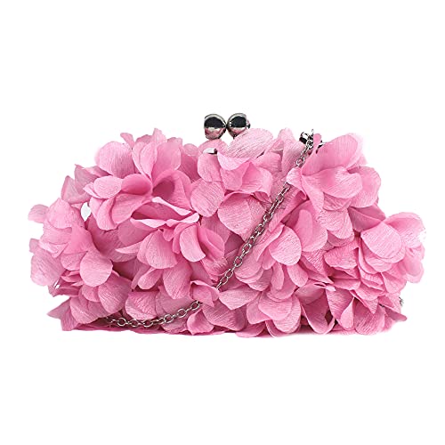 Image of Buddy Women Rose Shaped Clutch Soft Satin Wristlet Handbag Wedding Party Purse