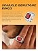 Bestyle Red Garnet Ring for Men Stainless Steel Red Gemstone Ring Fashion Trendy Statement Ring Mens Signet Ring Pinky Ring Gift for Father Husband Size 12