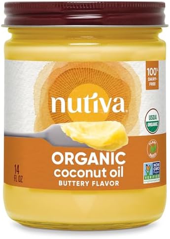 Nutiva Organic Coconut Oil with Butter Flavor from Non-GMO, Steam...
