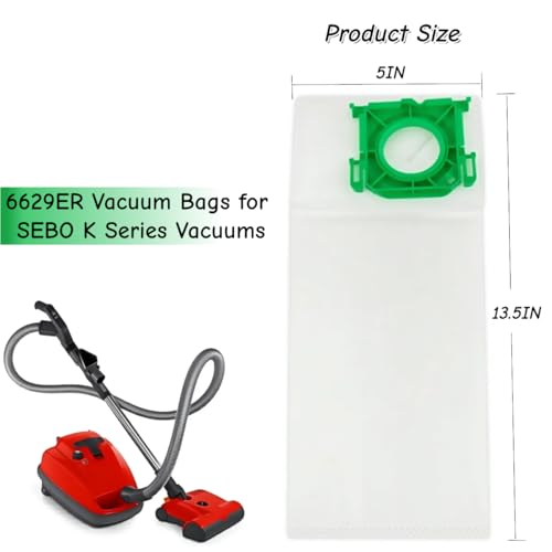 Image of 8-Pack 6629ER Vacuum Bags for SEBO Airbelt K Series Vacuums, 4-Layer Ultra Filterbox with Caps #6629ER Vacuum Cleaner Bags 8PCS