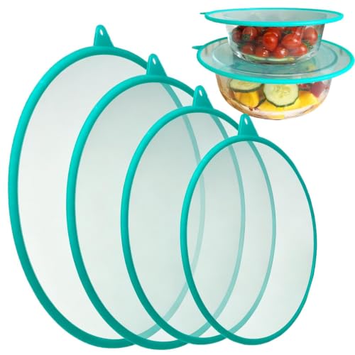 Image of Heat Resistant Silicone Lids 4 Pack, Reusable Stretch Covers For Microwave