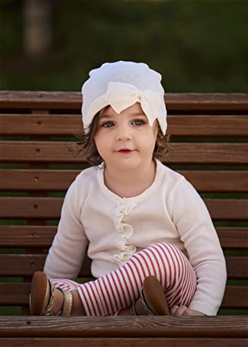 Laura Ashley 3-Piece Infant Clothes Set With Baby Sweater, Leggings And Knit Hat, 100% Cotton Knitted Outfit, Ivory/12 Months #TOP6