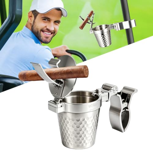 Cigar Holder for Golf Cart, Portable Cigar Ashtray, Fits 10–70 mm Rings