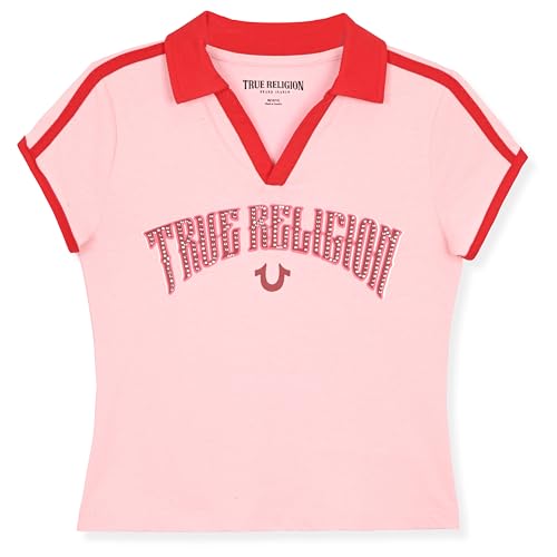 True Religion Girls Short Sleeve Tee Shirt with Embelishments - Soft and Comfortable Girls T-Shirts