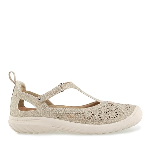Image of JBU Women's Daffodil Comfortable Adjustable Casual T-Strap Memory Foam APMA Accepted Mary Jane Walking Flat
